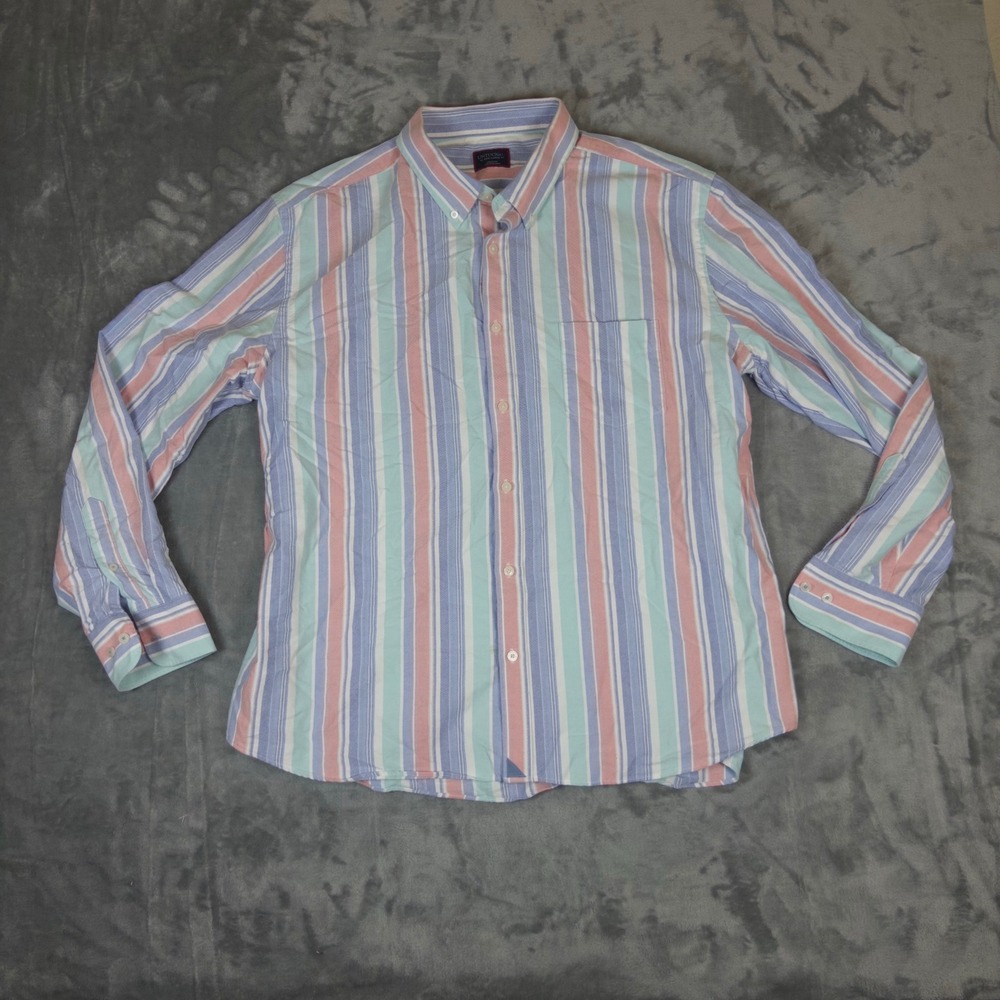 UNTUCKit Button Down Mens 3XL Multicolor Striped Cotton Oxford Casual Shirt